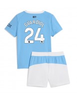 Otroške Nogometnih dresov Manchester City Josko Gvardiol #24 Domači 2025-26 Kratki rokavi (+ hlače)
